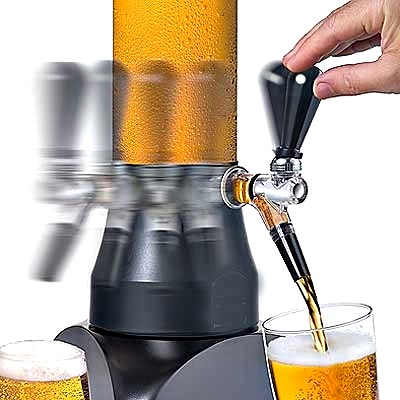 Detailansicht der demontierbaren Teile eines Biertowers für eine einfache und hygienische Reinigung nach dem Gebrauch.