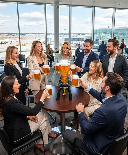 Getränkesäule mit Zapfhahn – einfache Reinigung für hygienischen Genuss.