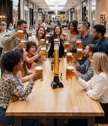 3 Liter Getränketower mit praktischer Füllskala für das exakte Mischen von Cocktails und Longdrinks.