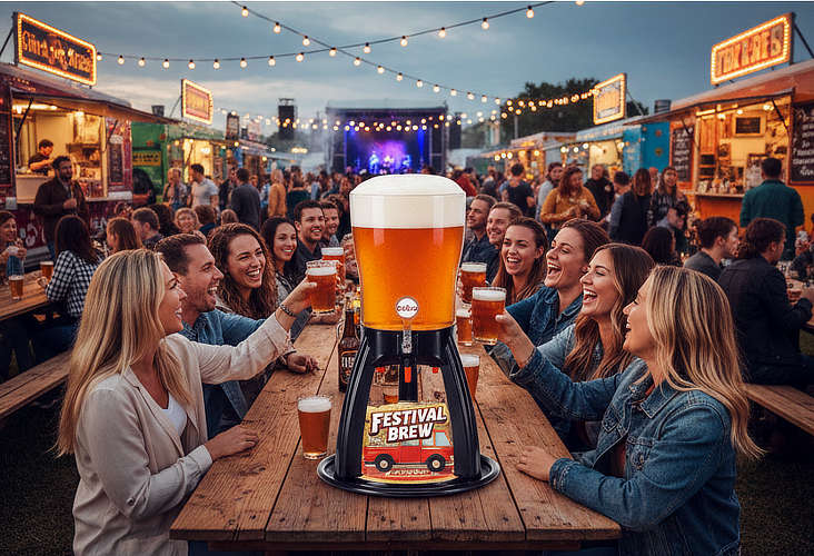 Professioneller Bierturm für die Gastronomie zur Entlastung des Service durch Selbstbedienung der Gäste.