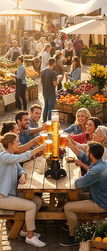 Multifunktionale Tisch-Zapfanlage, geeignet für Bier, Cocktails und hausgemachte Limonaden im Catering-Bereich.