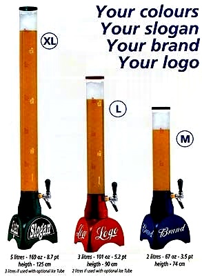 Mobiler Zapftower als Tischmodell mit leichtgängigem Zapfhahn für präzises Dosieren von Kaltgetränken.